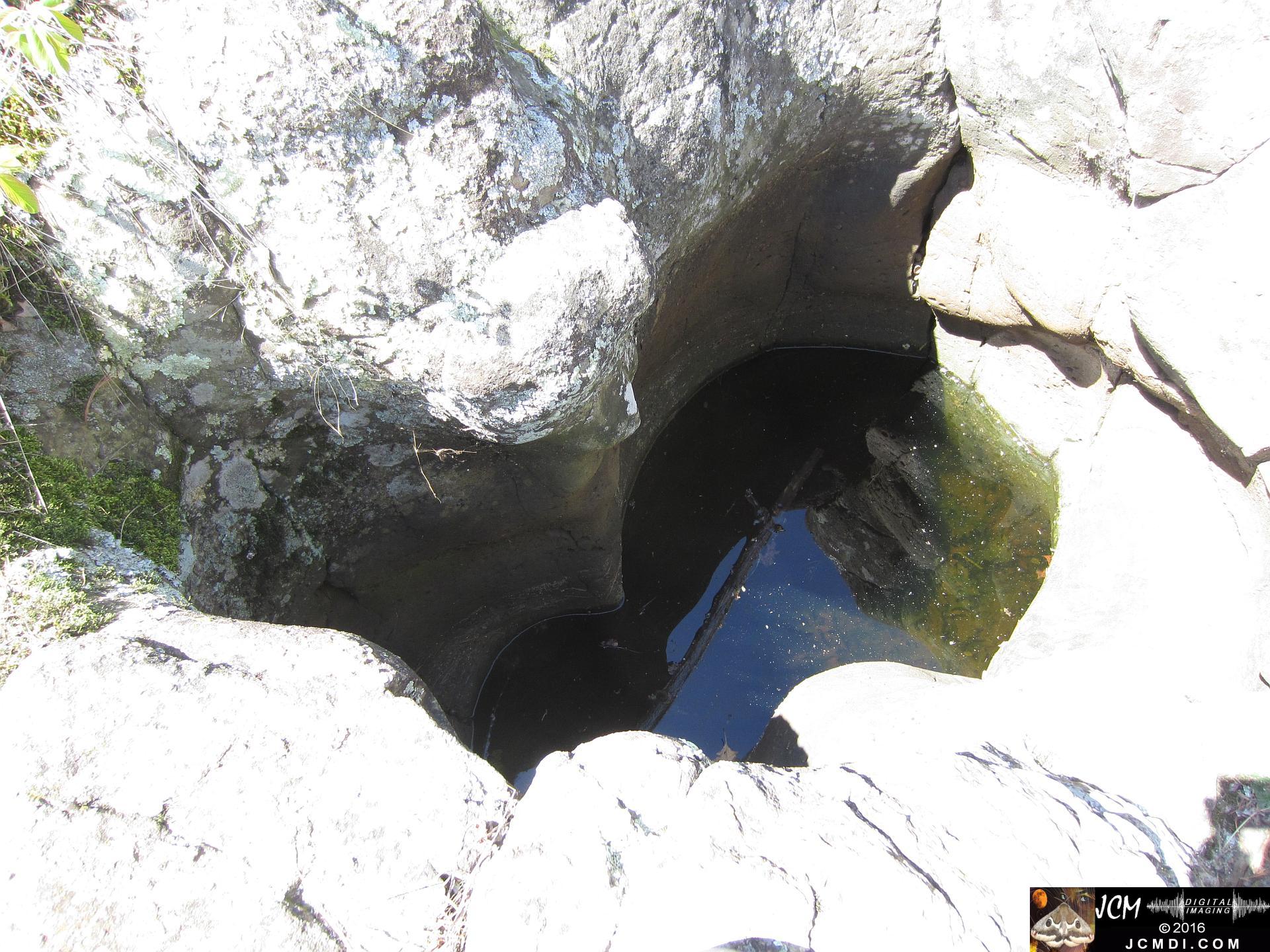 Taylors Falls (Minnesota) deep pothole in basalt rock